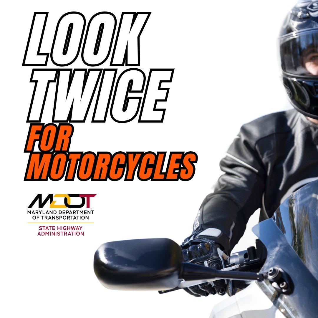 MDSHA's tweet image. Two wheels, one road—let’s ride together safely. Whether you're behind the wheel or on a bike, respect and awareness make all the difference. Drivers: Give bikes at least 3 feet of space when passing. #StayAlert