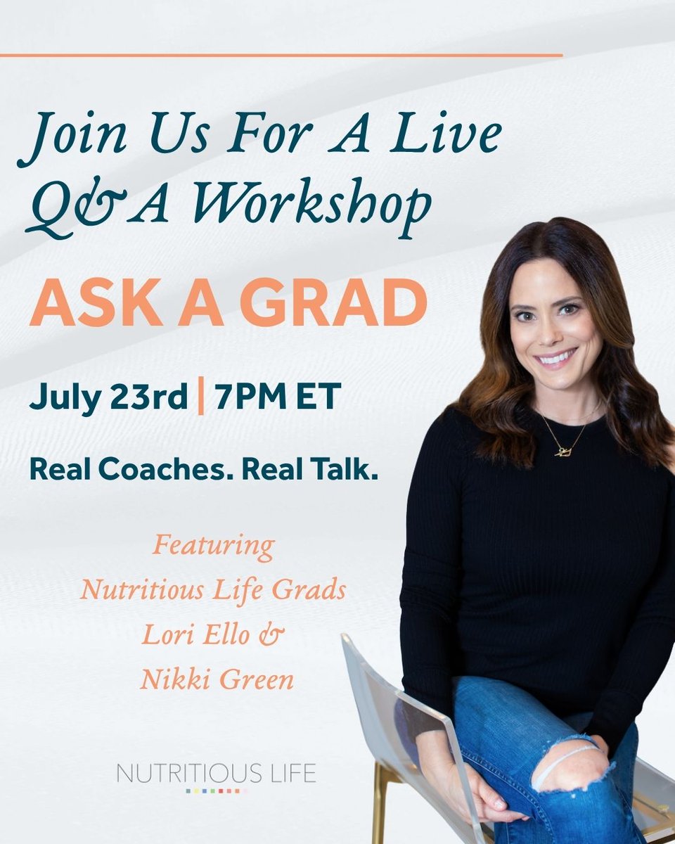 NutritiousLife_'s tweet image. ✨Meet the grads behind Ask a Grad!
🎙️ Lori Ello built her biz while working full-time
🌿 Nikki Green helps moms grow wellness from the garden up
📅 July 23 | 🕖 7PM ET | 💻 Free &amp;amp; live
Join us 👉 loom.ly/V0nrCd4
#AskAGrad #NutritionCoach