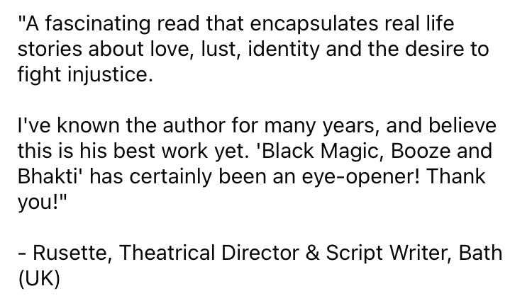 Nathan_Hartley_'s tweet image. "A fascinating read that encapsulates real life stories about love, lust, identity and the desire to fight injustice.”
Not ordered your copy of my new book, ‘Black Magic, Booze and Bhakti’, yet?
It’s available now: amazon.co.uk/Black-Magic-Bo…
#OutNow #BlackMagic #NewBook