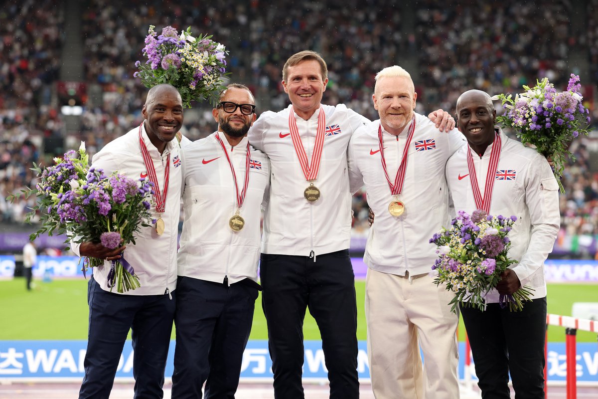World Champions 🏆

Britain’s men’s 4x400m relay team finally have their 1997 World Athletics Championships gold medals after reallocation.

Congrats Roger Black, Iwan Thomas, Jamie Baulch, Mark Richardson and Mark Hylton 👏

#LondonDL <a href="/_Novuna/">Novuna</a>