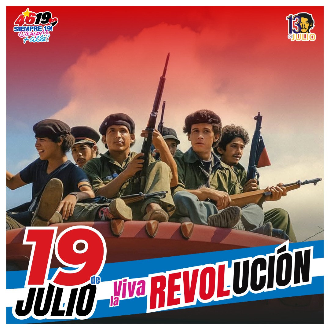 #Nicaragua
#ManaguaSandinista
#4619SiempreMasAlla 
#4619Victoriosos 
#4619AvanzandoEnLaRevolucion