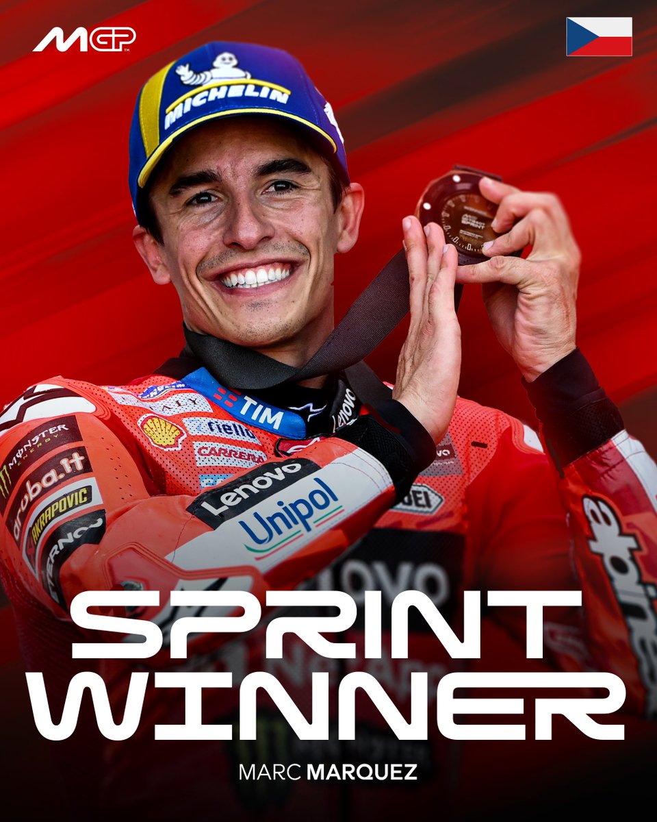 MotoGP™🏁 (@motogp) on Twitter photo 🥇 <a href="/marcmarquez93/">Marc Márquez</a> makes it an 11th #TissotSprint win at the eleventh hour! 🥇
#CzechGP 🇨🇿 🥇 <a href="/marcmarquez93/">Marc Márquez</a> makes it an 11th #TissotSprint win at the eleventh hour! 🥇
#CzechGP 🇨🇿