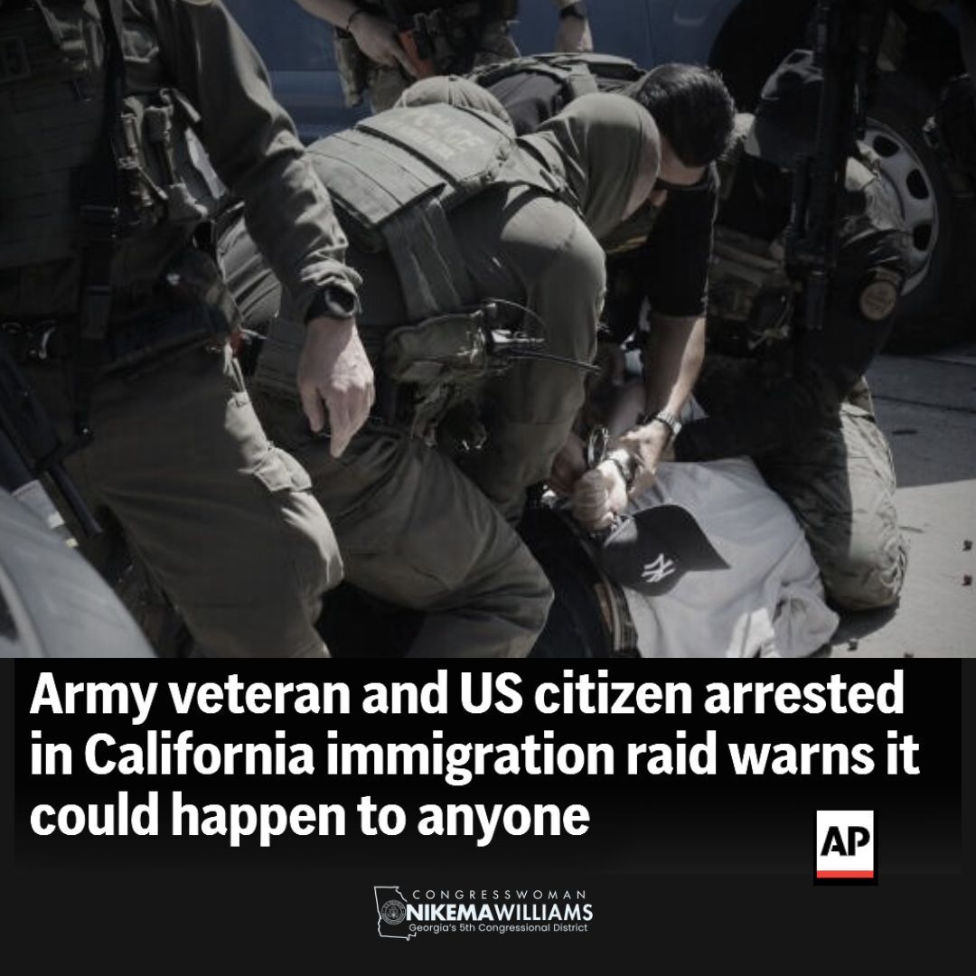 RepNikema's tweet image. Trump is using a lawless #ICE as his secret police to target U.S. Citizens and legal residents.
I’m a cosponsor of the Stop ICE From Kidnapping U.S. Citizens Act to ensure families in the #FightingFifth and across the country are kept safe from Donald Trump's cruel and illegal…
