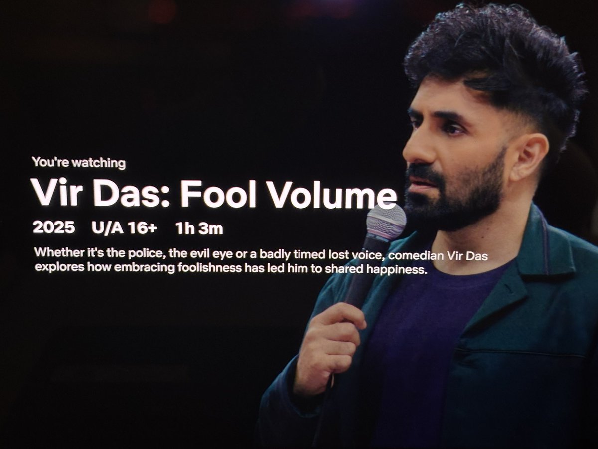 A01503077's tweet photo. Emotional. Happy. Hilarious. Goosebumps. 
..just few emotions out of manyy more
@thevirdas you are just 🤌🏻🫶🏻

#FoolVolume #VirDasFoolVolume https://t.co/FSog2BUc4q