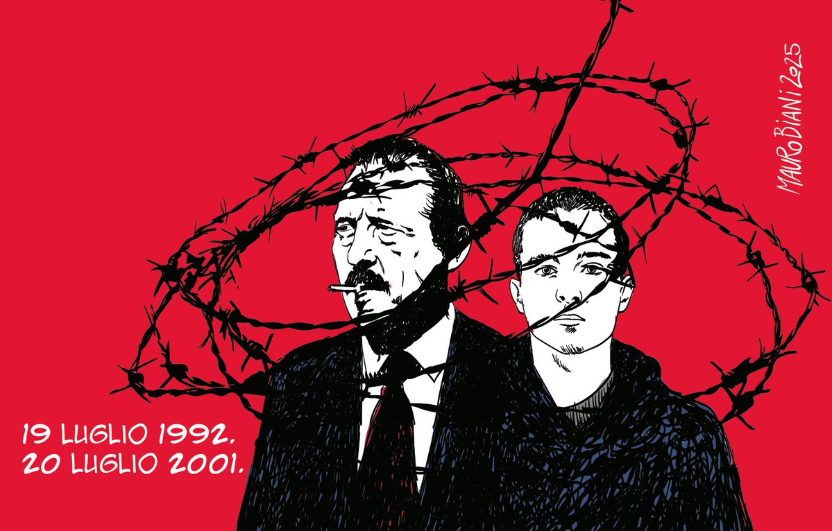 maurobiani's tweet image. Due date di luglio. Due storie diverse. Due persone uccise da poteri traditori della Democrazia.
#PaoloBorsellino #CarloGiuliani #farememoria
#Genova2001 #Palermo1992
Oggi per @repubblica