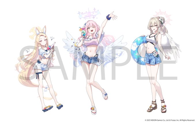 Yostar SHOPとグッズ用のティーパーティの水着描かせて頂きました🥳 