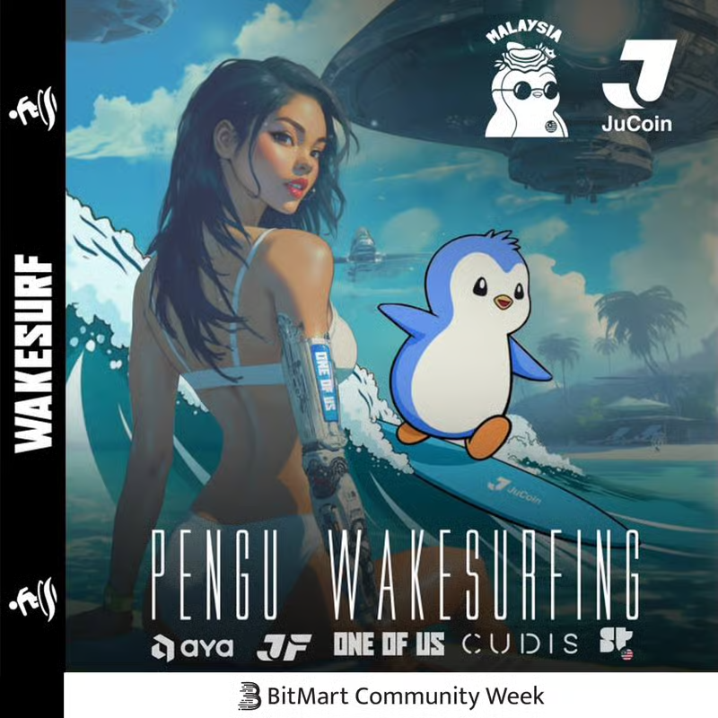 oneofusgang's tweet image. 🌊🐧 PENGU WAKESURFING HITS KL TOMORROW! 🏄♂️✨ To start @MalaysiaBCW the right way!
Grab your board (or just your best “waddle”) and join us for a splashy collab with the coolest crew in Web3:
📱 Aya @theayawallet
🐧 Pudgy Penguins @pudgymalaysia
💙 Jucoin @JuFinance @Jucoinex
💍…