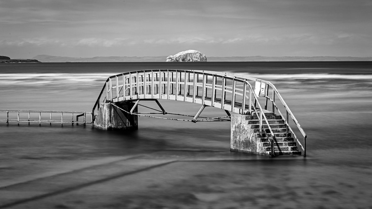 mark_hume's tweet image. The &apos;Bridge to Nowhere&apos; at Belhaven beach, East Lothian, Scotland.(With Bass Rock in the background)