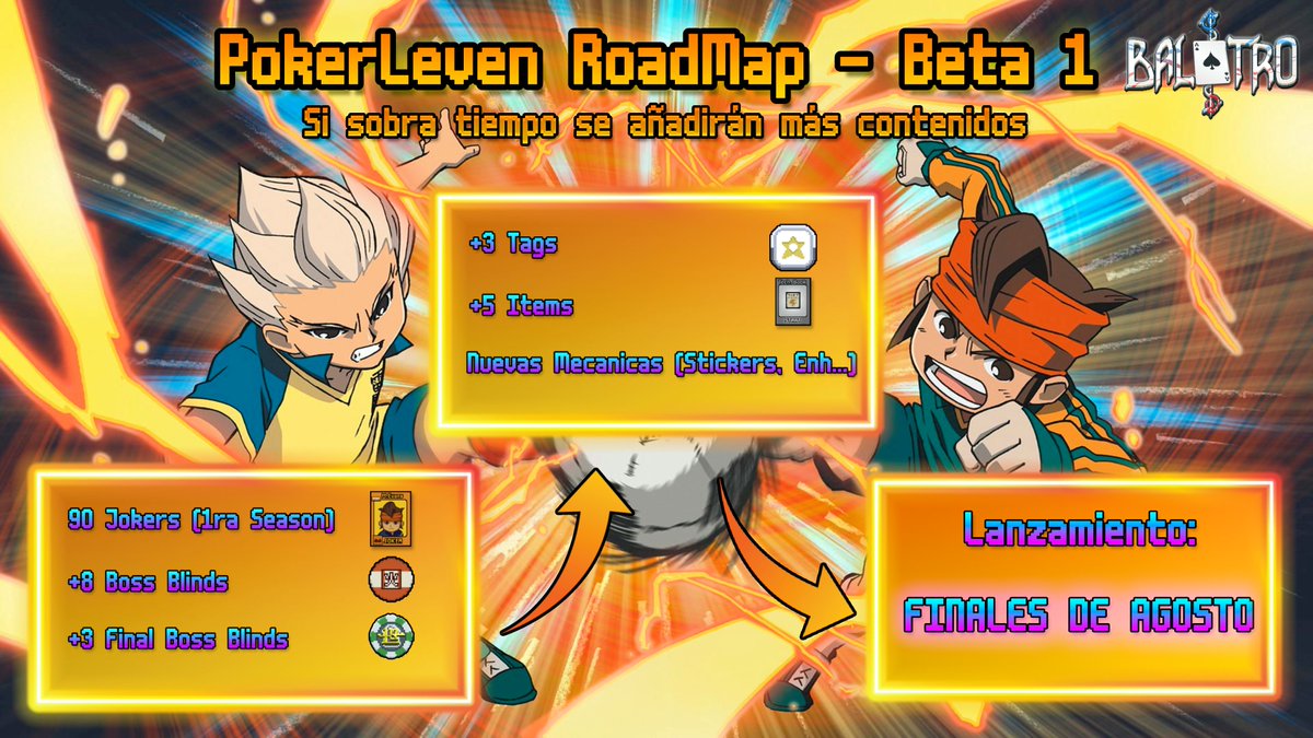 _Synkro's tweet image. GENTE, viendo el retraso del victory road me complace comunicar que nosotros (que no nos retrasamos) xD vamos a sacar la primera beta del mod de Inazuma para el Balatro, agradecería muchísimo la difusión y espero que os mole el proyecto y el juego vaya, cualquier cosa en discord!