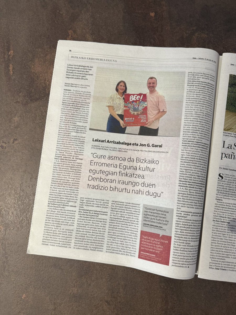 🗞️ Gaur <a href="/deia_eus/">DEIA</a>-ek <a href="/LeixuriA/">Leixuri Arrizabalaga</a>-ri eta bioi Bizkaiko Erromeria Egunaren izenean egindako orrialde osoko elkarrizketa argitaratu du.

ℹ️ Irakurri nahi izanez gero: deia.eus/bizkaia/2025/0…