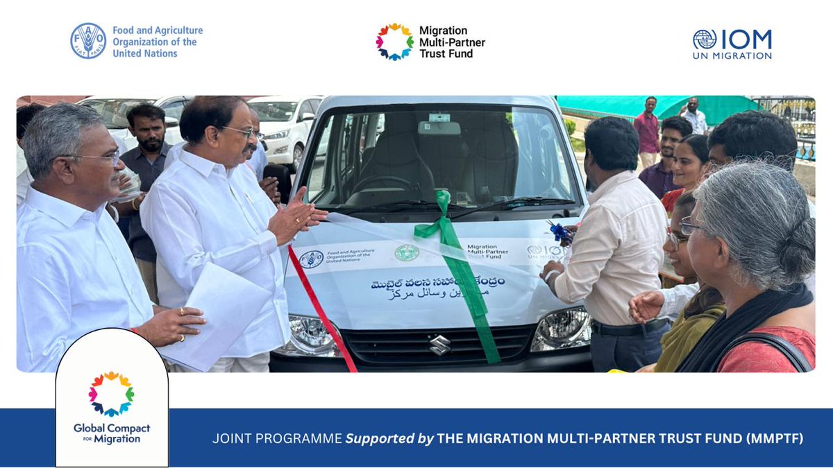 Today, the Hon’ble Agri Minister, Telangana, Sri Tummala Nageswara Rao, inaugurated mobile VALASA SAHAYA KENDRAM under <a href="/FAO/">Food and Agriculture Organization</a> <a href="/IOM_India/">IOM India</a> #MigrationMPTF JP, to #LNOB for safe, orderly &amp; regular migration &amp; rural livelihoods resilience in Nizamabad &amp; Narayanpet #MigratingToResilience