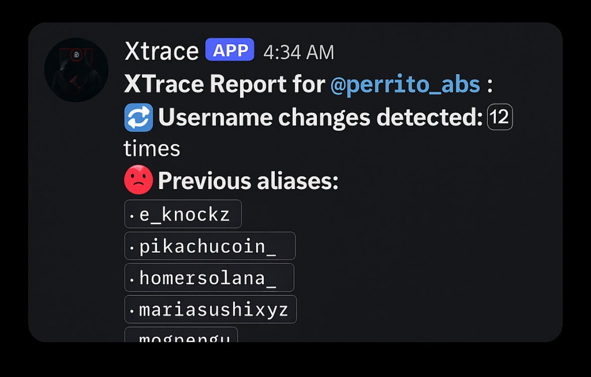 TimCheeseADA's tweet image. XTrace Bot - Test Run
Early tests going perfectly
Identities? Exposed.
Real-time username tracing
Next phase soon. Stay paranoid. 😎🧀🔪