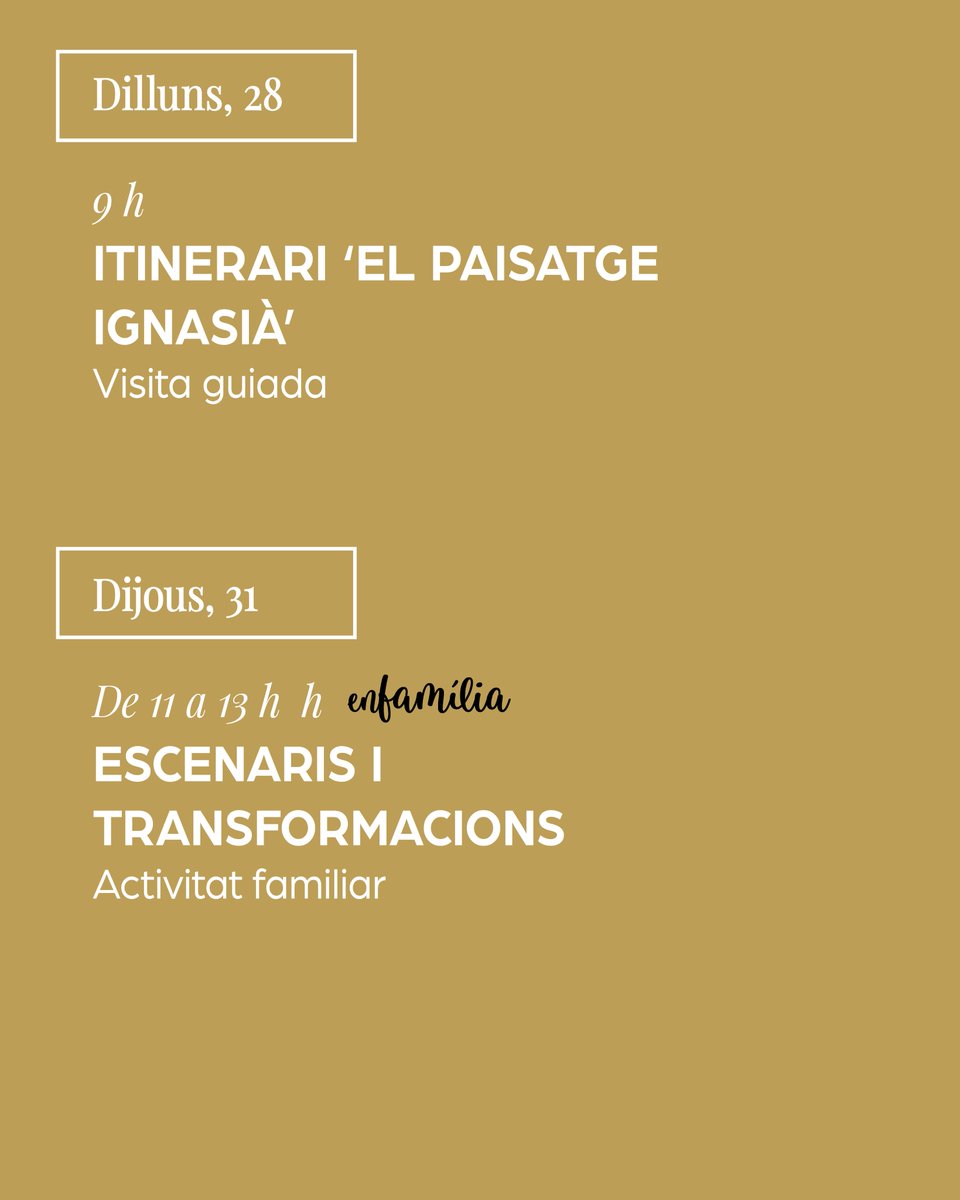 Museu del Barroc de Catalunya (@museudelbarroc) on Twitter photo 🥳Us ho vam prometre i ja són aquí! El <a href="/museudemanresa/">Museu de Manresa</a> <a href="/museudelbarroc/">Museu del Barroc de Catalunya</a> participem en el programa de les Festes de Sant Ignasi amb unes quantes activitats!
(obrim fil) 🥳Us ho vam prometre i ja són aquí! El <a href="/museudemanresa/">Museu de Manresa</a> <a href="/museudelbarroc/">Museu del Barroc de Catalunya</a> participem en el programa de les Festes de Sant Ignasi amb unes quantes activitats!
(obrim fil)