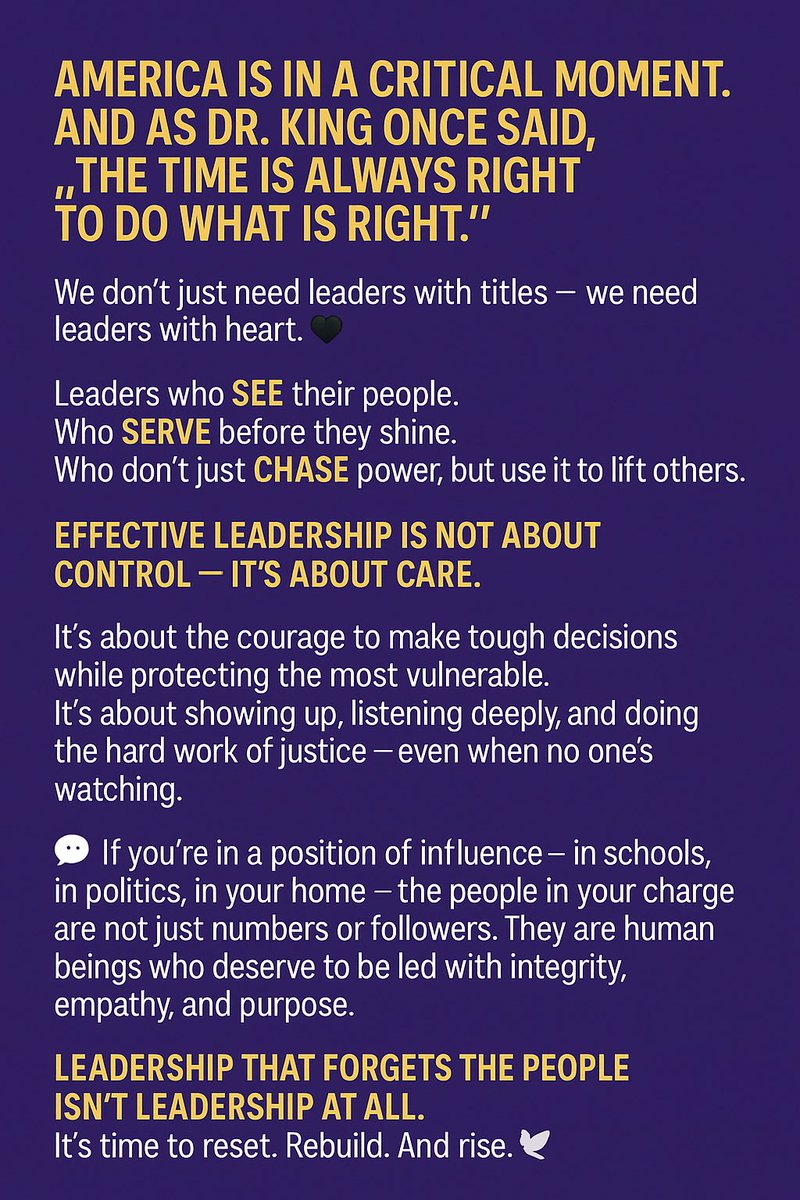 #LeadWithLove #MLKWisdom #AmericaIsSick #LeadershipReset #ServantLeadership #CareIsPower #DoWhatIsRight #ShineOnPurpose #LetItGo #AmericaWeNeedYou