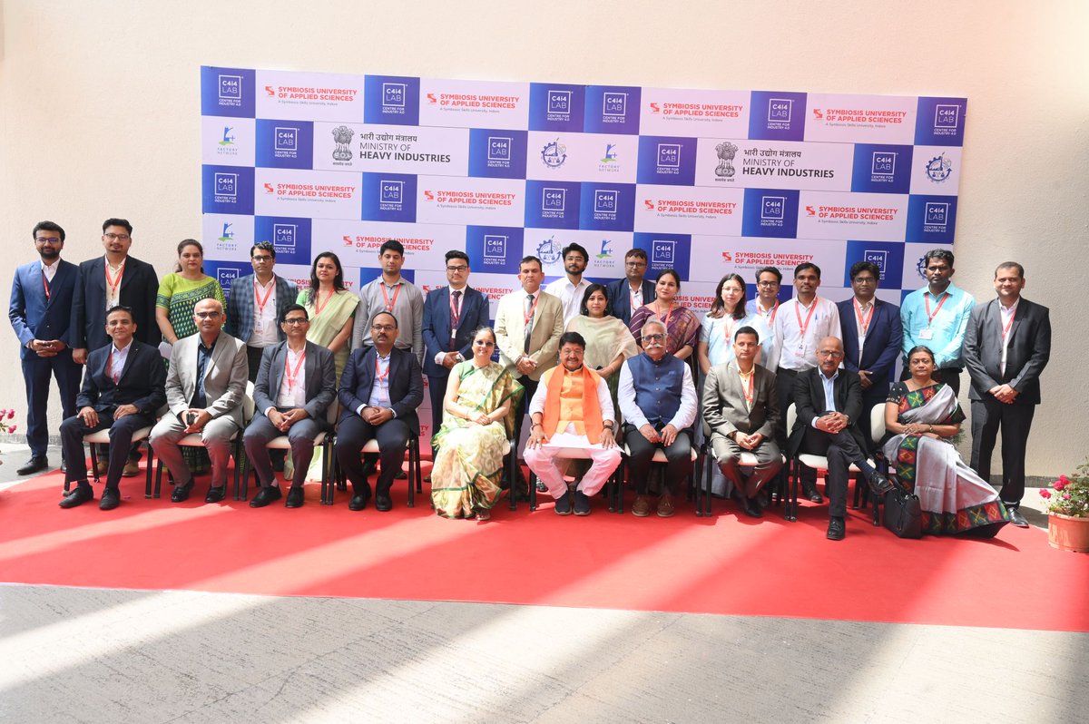 C4i4 Lab (@c4i4lab) on Twitter photo Indore, July 19 – Hon’ble Minister Shri <a href="/KailashOnline/">Kailash Vijayvargiya</a> inaugurated the #iFactoryNetworkLab at <a href="/SUAS_Indore/">Symbiosis University of Applied Sciences</a> under <a href="/MHI_GoI/">Ministry of Heavy Industries</a> Samarth Udyog initiative. Graced by Shri Debashish Chakraborty, Shri <a href="/pkopardekar1/">Pradip Kopardekar </a> (C4i4 Pune) & Dr. Anuradda Ganesh.
#Industry4_0 #iFactory #SamarthUdyog Indore, July 19 – Hon’ble Minister Shri <a href="/KailashOnline/">Kailash Vijayvargiya</a> inaugurated the #iFactoryNetworkLab at <a href="/SUAS_Indore/">Symbiosis University of Applied Sciences</a> under <a href="/MHI_GoI/">Ministry of Heavy Industries</a> Samarth Udyog initiative. Graced by Shri Debashish Chakraborty, Shri <a href="/pkopardekar1/">Pradip Kopardekar </a> (C4i4 Pune) & Dr. Anuradda Ganesh.
#Industry4_0 #iFactory #SamarthUdyog