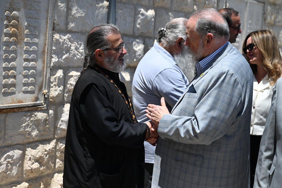 GovMikeHuckabee's tweet image. Taybeh is a quiet Palestinian Christian village south of Jerusalem w/ a lot of American citizens that has been vandalized-including fires set at ancient church. I visited there today. Desecrating a church,mosque or synagogue is a crime against humanity & God.