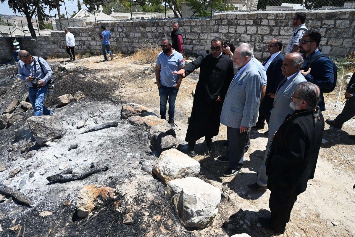 GovMikeHuckabee's tweet image. Taybeh is a quiet Palestinian Christian village south of Jerusalem w/ a lot of American citizens that has been vandalized-including fires set at ancient church. I visited there today. Desecrating a church,mosque or synagogue is a crime against humanity & God.