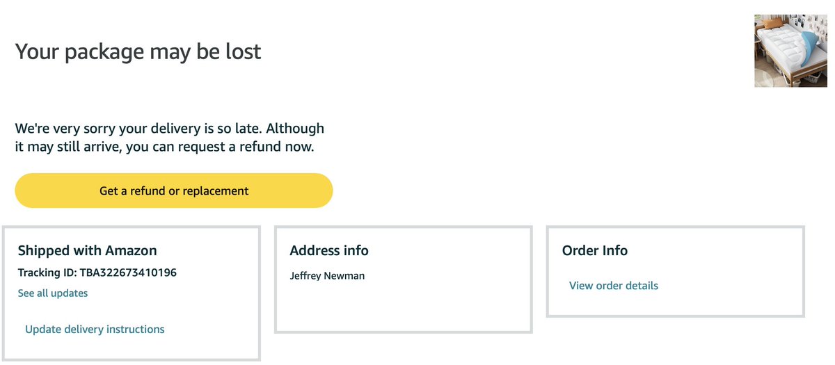 1rudebro's tweet photo. @amazon WHAT A FRIGGIN' JOKE! THIS ITEM HAS BEEN STUCK IN TRANSIT WITH NO UPDATE FOR > 1 WEEK. I CONTACTED CUSTOMER SERVICE VIA CHAT YESTERDAY AND THEY INFORMED ME IT WOULD BE DELIVERED TODAY AND WE WOULD RECEIVE A 50% REFUND. THERE IS STILL NO UPDATE ON THE SHIPPING TODAY. https://t.co/Kcx0BIX1u7