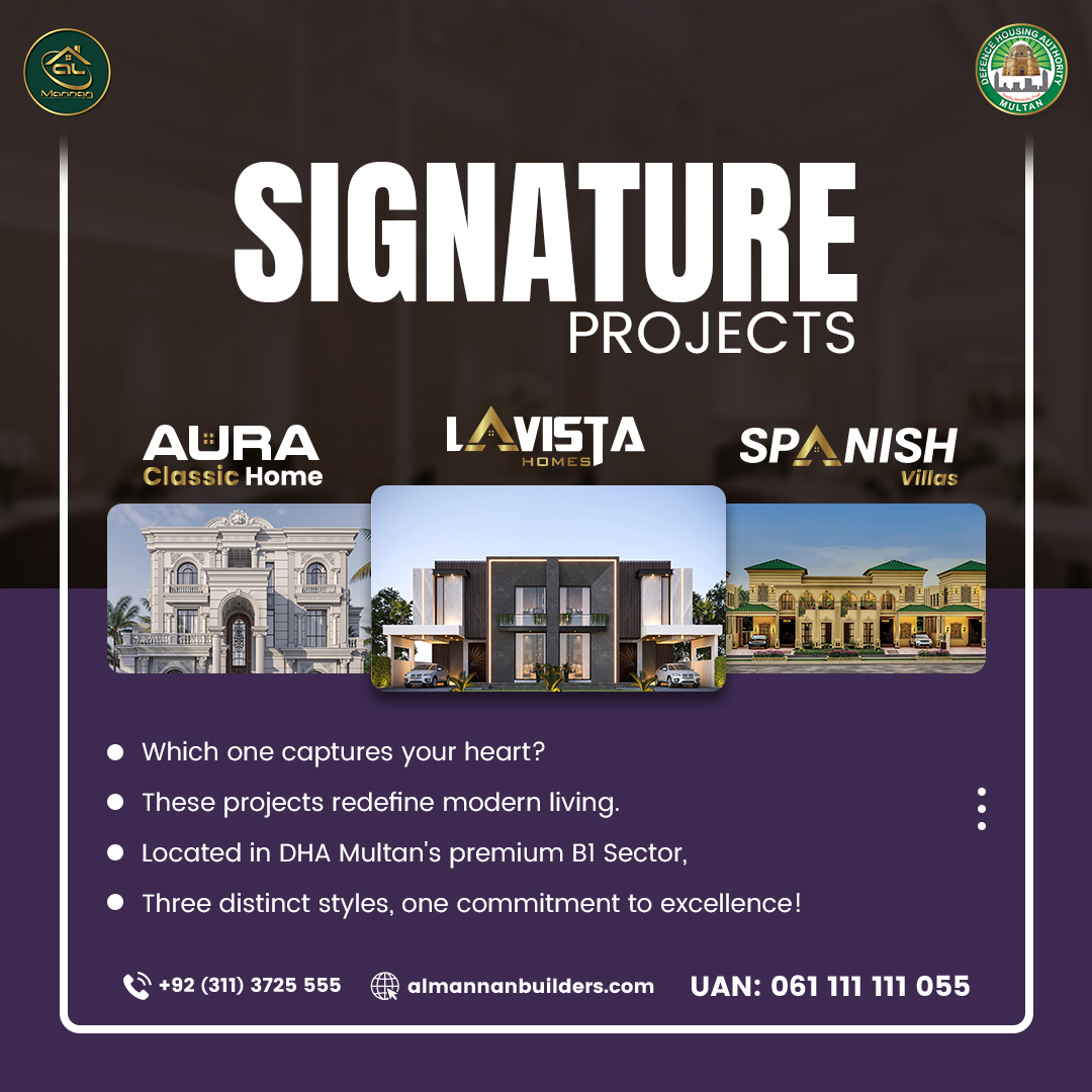 almannanbuilder's tweet image. SIGNATURE PROJECTS - Redefining Modern Living
#SignatureProjects #DHAMultan #PremiumHomes #LuxuryLiving #ModernLiving #ClassicHomes #ContemporaryHomes #SpanishVillas #DreamHome #RealEstate #PropertyDevelopment #HomeBuilders #BuildersInPakistan #MultanRealEstate