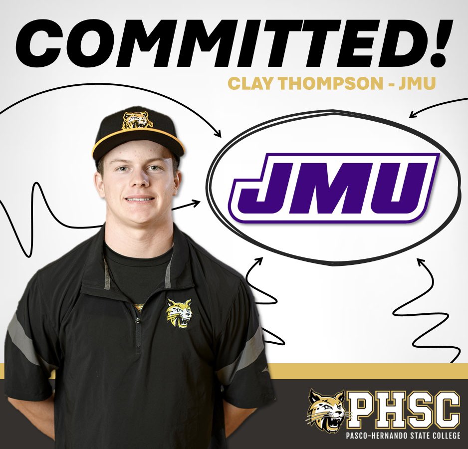 AthleticsPHSC's tweet image. COMMITTED. Clay Thompson of the Men’s Baseball Team has committed to James Madison University!
PHSC Athletics wishes you the best of luck in your future endeavors. Go Bobcats! 😼
#BackTheCats 🐾
