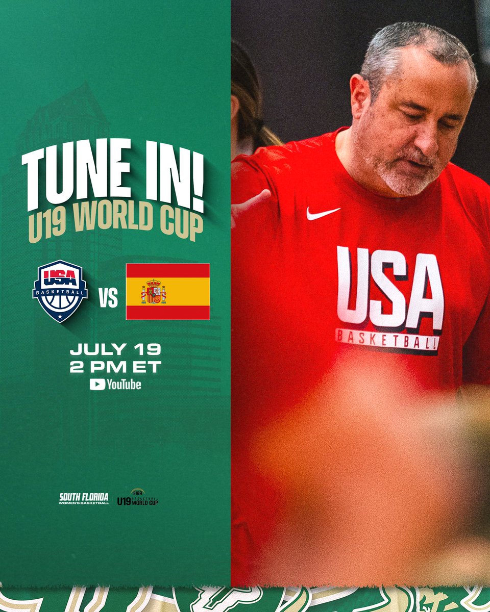 USFWBB's tweet image. USA takes on Spain today in the semifinals! Show your support by tuning in at the link below.
gobulls.co/4nXk3OE