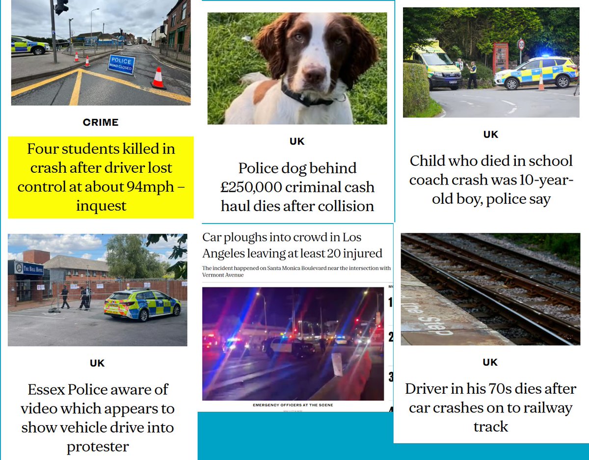 EricEatsPickles's tweet image. A tiny snapshot of road violence reported today by just one news outlet.
Remind me why virtually all discussion about road safety rages exclusively around e-bikes...