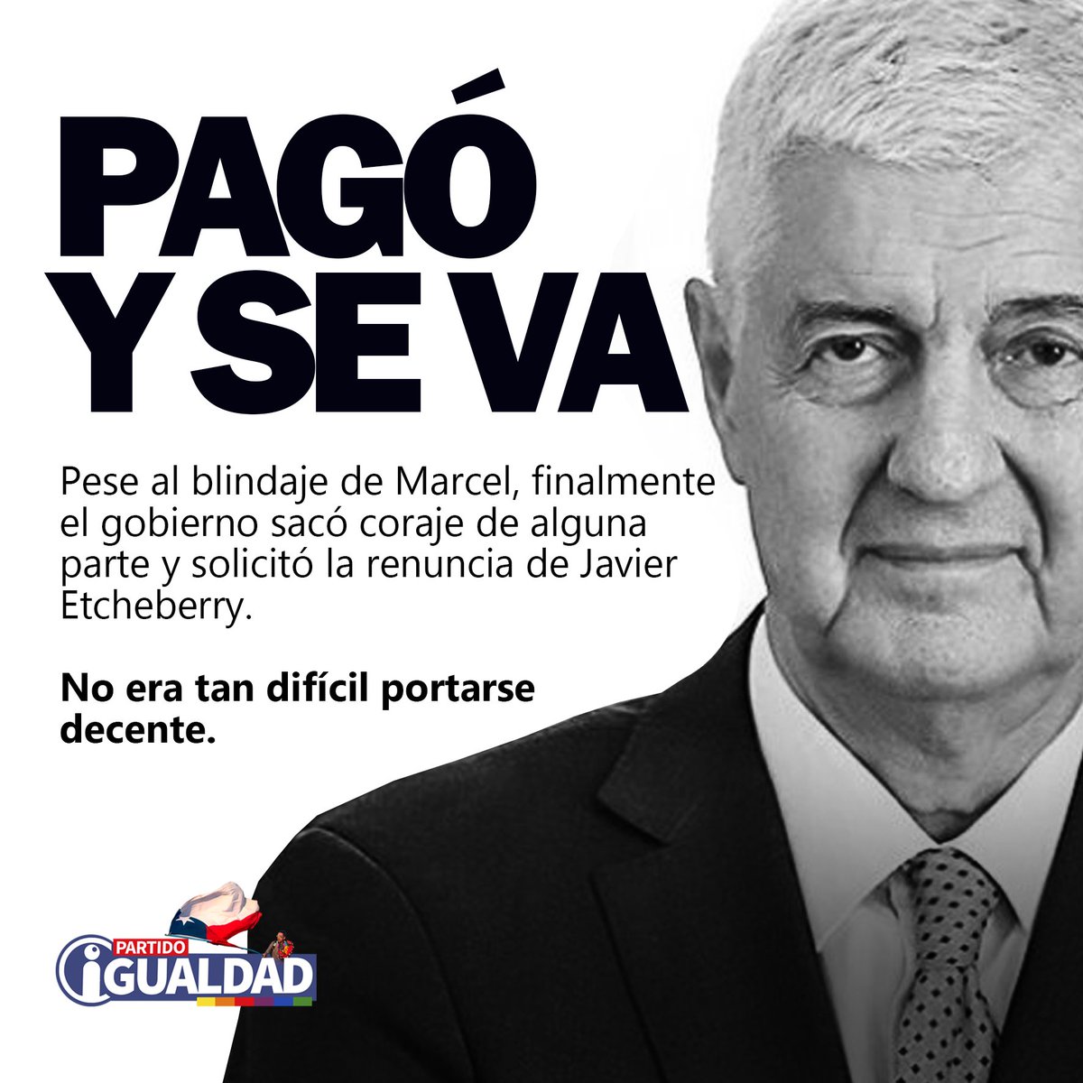 IgualdadPartido's tweet image. Pesar en el PPD, pesar en Evópolis, pesar incluso en el comando de Matthei que consideraba a Etcheberry &quot;un lujo&quot;.

Finalmente el director evasor pagó la deuda y se va. No era tan difícil.