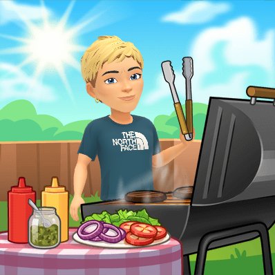 Lucas and I are getting ready for the BBQ party... Just a small party with about 30 people 😋😋😋
