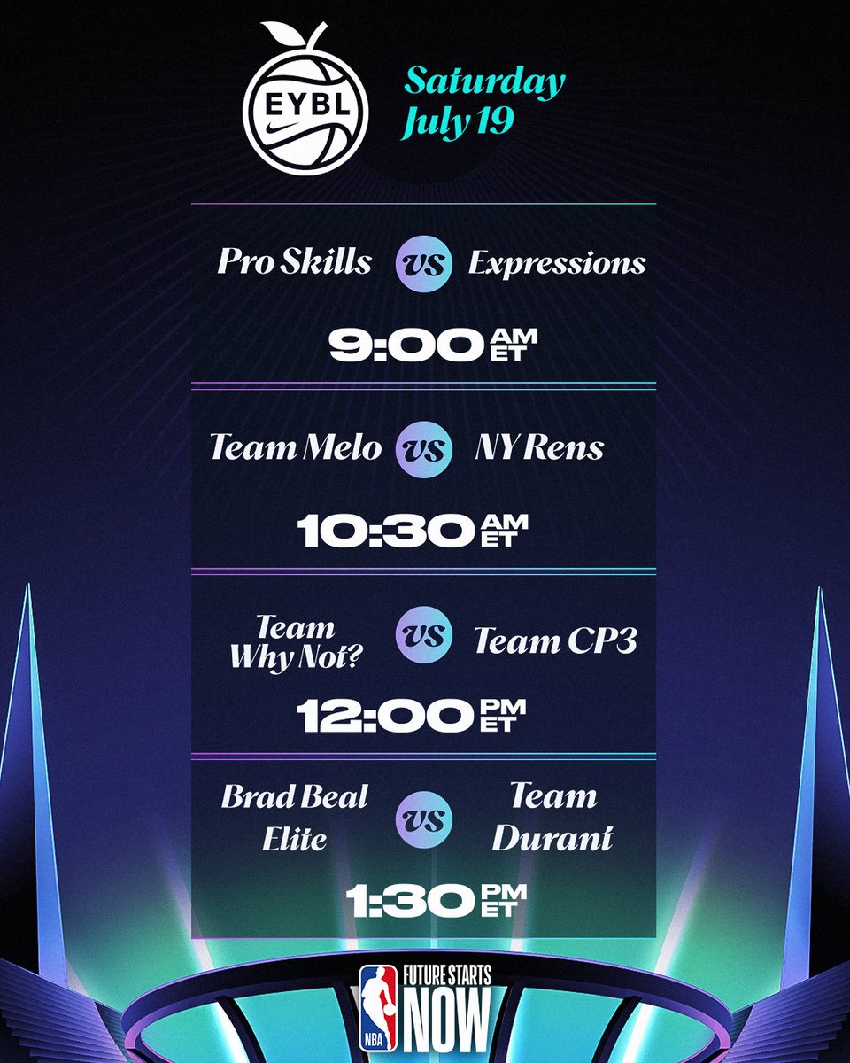 Start your Saturday with elite high school hoops 🏀

Quarterfinals action from <a href="/NikeEYB/">EliteYouthBasketball</a> Peach Jam is live, NOW on the NBA App!

➡️ smart.link/sjzmqhyeze7sv