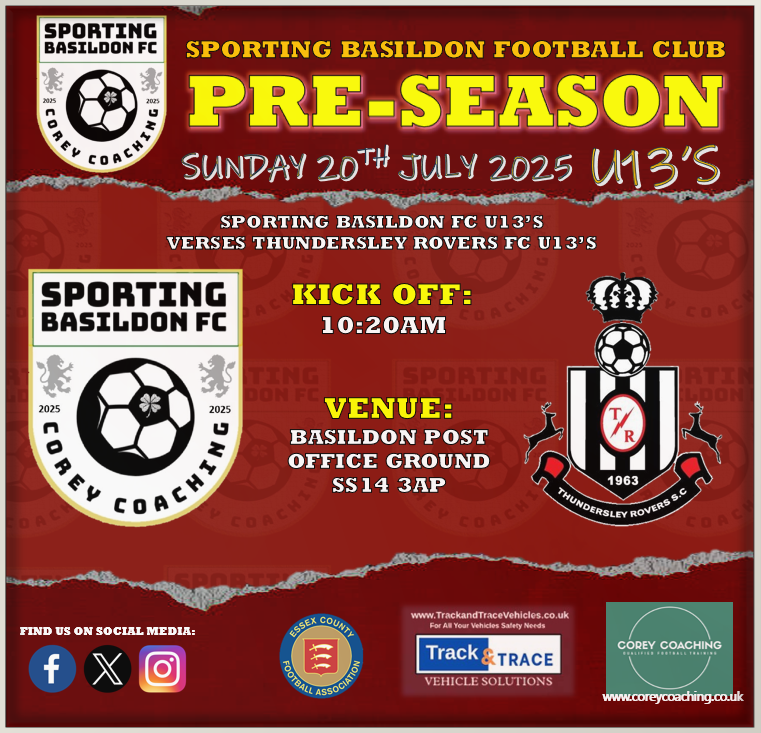 Sporting Basildon FC (@s_basildon_fc) on Twitter photo ⚽️ Weekend Matches ⚽️
Good Luck to all the <a href="/S_Basildon_FC/">Sporting Basildon FC</a> team's playing this weekend. 🍀
<a href="/Utilize_PLC/">Utilize</a> - <a href="/Corey_Coaching/">Corey Coaching</a>
⚽️🟥🟩
#SBFC #sportingbasildon ⚽️ Weekend Matches ⚽️
Good Luck to all the <a href="/S_Basildon_FC/">Sporting Basildon FC</a> team's playing this weekend. 🍀
<a href="/Utilize_PLC/">Utilize</a> - <a href="/Corey_Coaching/">Corey Coaching</a>
⚽️🟥🟩
#SBFC #sportingbasildon