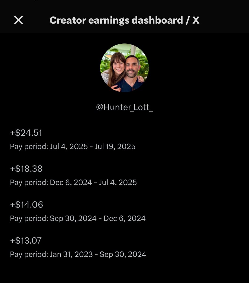 Hunter_Lott_'s tweet image. Well, this was a pleasant surprise to wake up to this morning.
We got paid AGAIN!
Crazy to think that 𝕏 is paying us just for sharing what we’re working on and connecting with cool people from around the world.