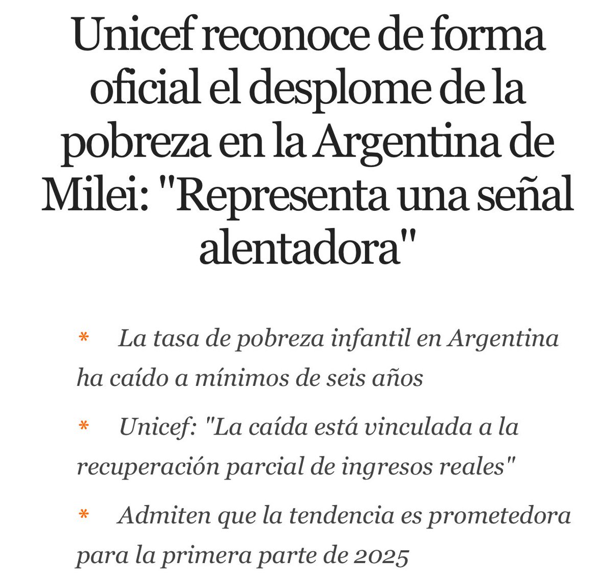 Tienen todo el derecho a oponerse al gobierno. Lo que no tienen es el derecho a mentir usando a los más necesitados.

Hoy hay menos pobreza, menos niños en la pobreza, y los ingresos reales empiezan a recuperarse.

Y la tendencia llena de esperanza. 

No les molesta que la gente