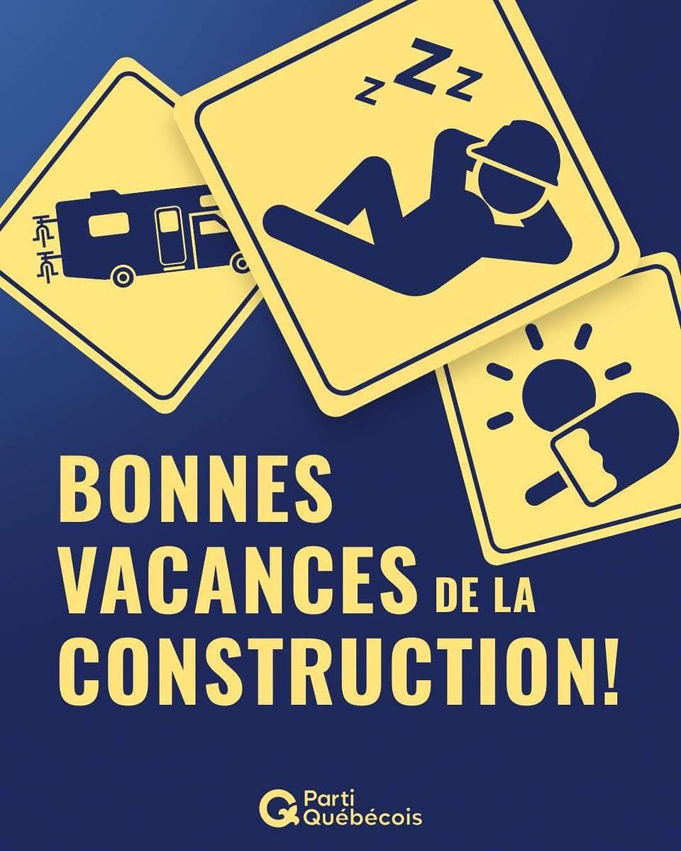 boissoal's tweet image. Bonnes vacances de la construction à toutes les travailleuses et tous les travailleurs du Québec !
Quand on bâtit le Québec de demain, il faut bien prendre le temps de se reposer.