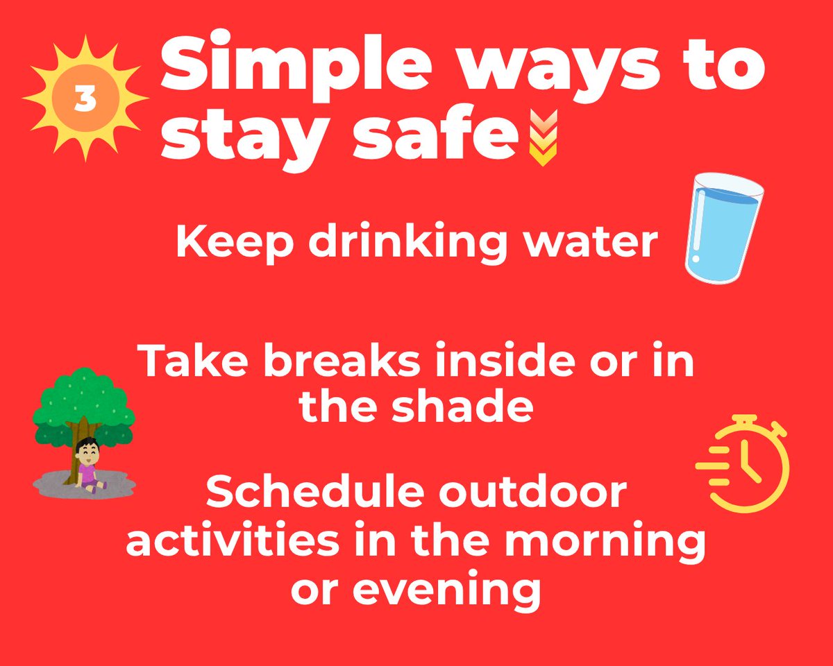 okem's tweet image. Summer is DEFINITELY here 🥵 Protect yourself from heat-related illness this weekend by knowing who's at risk, knowing when to quit, and taking simple steps to stay safe!
#HeatSafety #ReadyOK