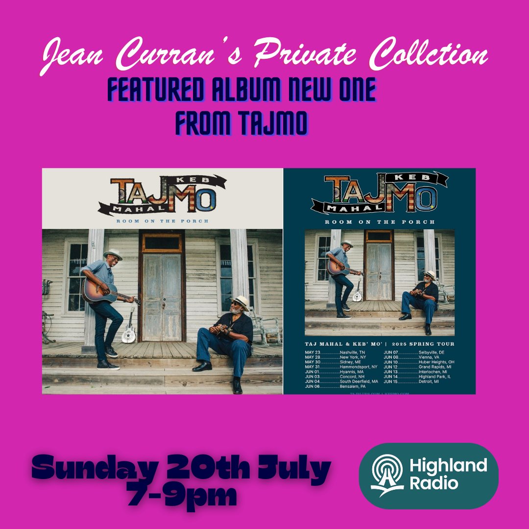 jeancurran3's tweet image. Something different for you this week. Four tracks from Taj Mahal and Keb' Mo' this week from their new collaborative album. Plus the usual music mix of Irish and international artists. Text/WhatsApp 0866025000 and online highlandradio.com @tajmahalblues