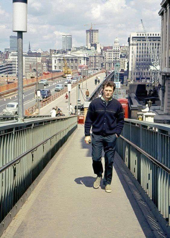 Clint Eastwood in London during filming of a movie.