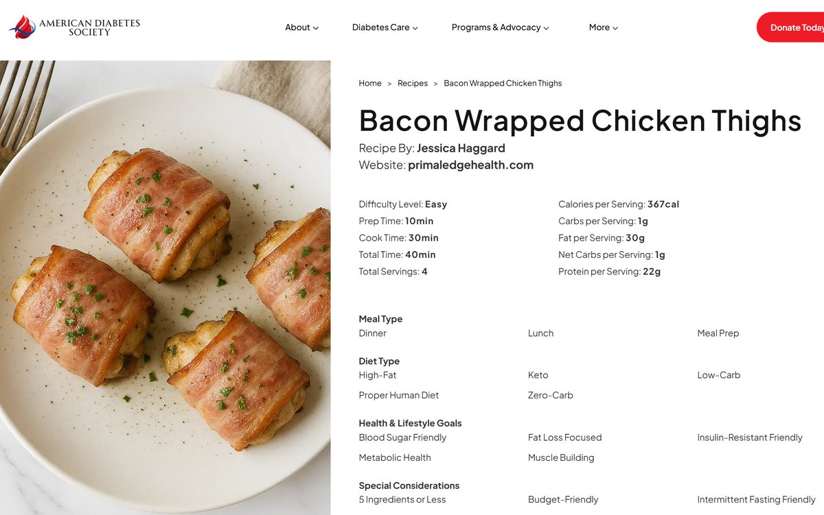 KenDBerryMD's tweet image. This is the kind of recipe that will help Reverse Type 2 Diabetes!
Great job @OfficialADSOrg ! This is the Way.
americandiabetessociety.org/recipies/bacon…