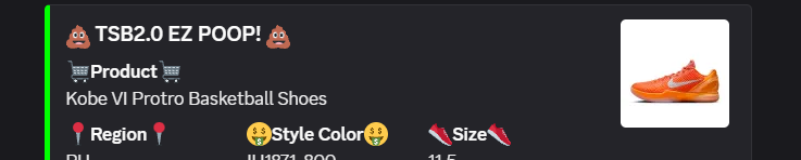 The_Shit_Bot's tweet image. Yo @al3vi, TSB2 💩 just pooped your Kobe VI Protro DH4974-800 (US 11.5)! Guest mode hustle, card maxed 🔒💳 Orange fire locked—resale-ready 🚀💸 #ShitBotMagic