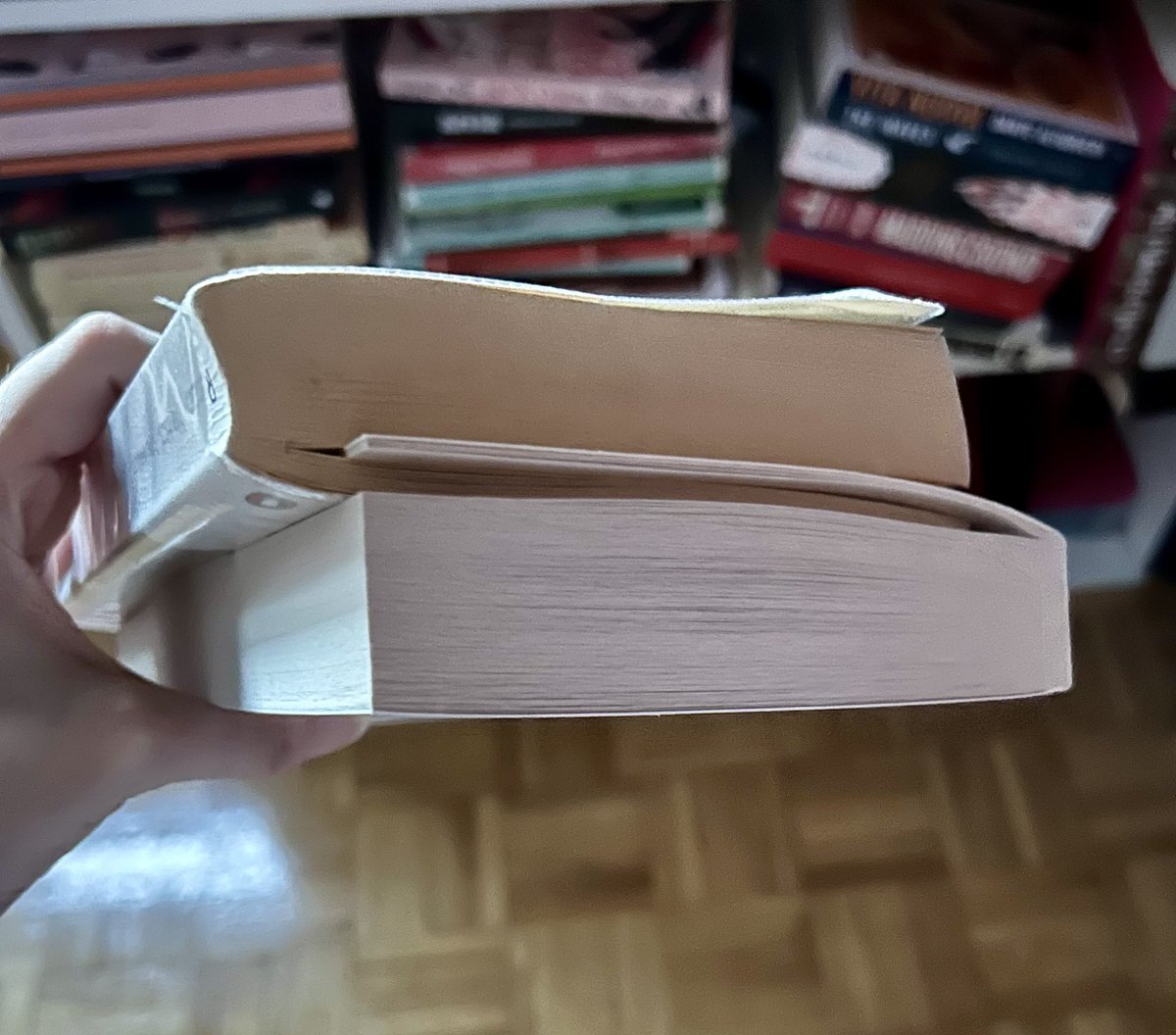 sometimes when I’m reading two physicals, instead of using a bookmark for each, I scissor them