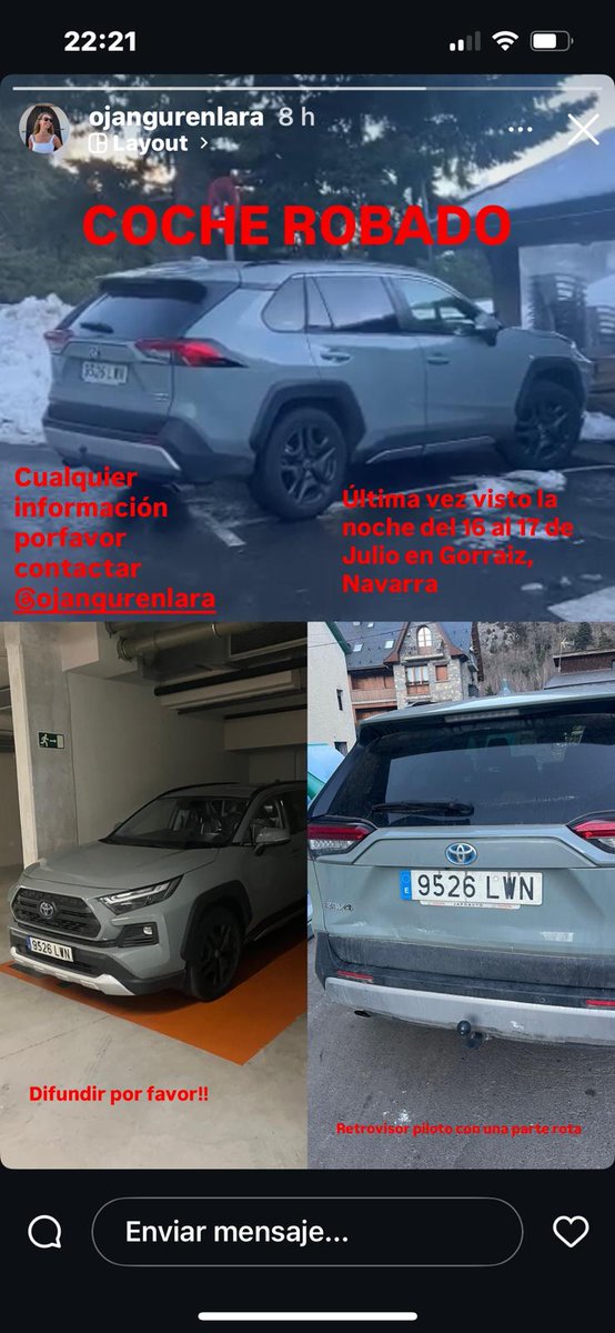 ROBO
El coche de la hija de una amiga.
Se agradece retweet.
