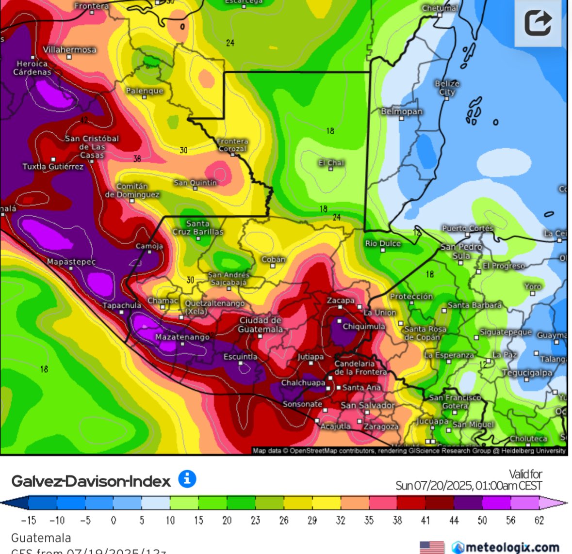 ClimaenGuate's tweet image. Se intensifica el viento norte / noreste con algunas ráfagas en zonas montañosas, además se tiene mayor ingreso de polvo del Sahara.
Una débil onda tropical ingresará pudiendo favorecer lluvias y tormentas en Izabal, sectores de oriente, suroriente, franja transversal del norte,…