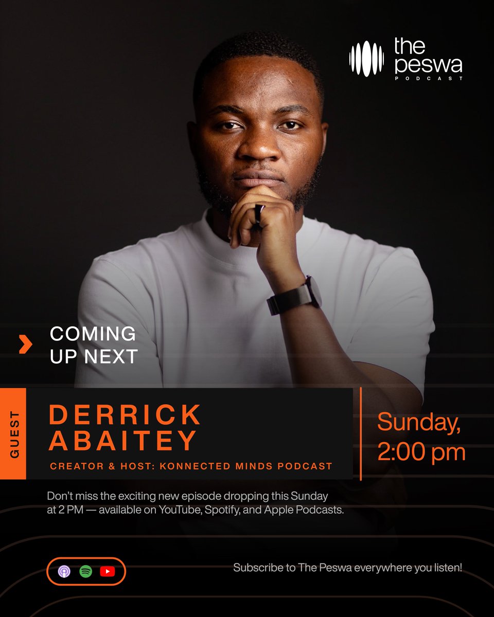 Coming up next on The Peswa with <a href="/deeabaitey/">Derrick K Abaitey</a> Creator and Host of the <a href="/KonnectedMinds/">Konnected Minds Podcast</a> , &amp; founder of AKtive Pharmacy, and a driven entrepreneur behind several thriving businesses. His journey is nothing short of inspiring and trust us, there’s a lot to unpack in this episode.
