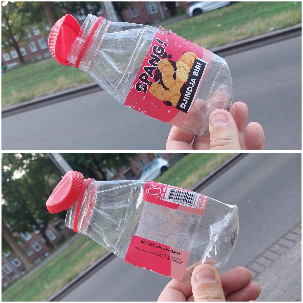 Een flesje Spang in Spangen! Het gemberbier in dit flesjes komt zonder statiegeld en dat is niet zo ‘Spang’ (straattaal voor mooi/cool/aantrekkelijk). Dit exemplaar is nu geborgen: Spang! 
#statiegeldontduiking #zwerfafval #Rotterdam