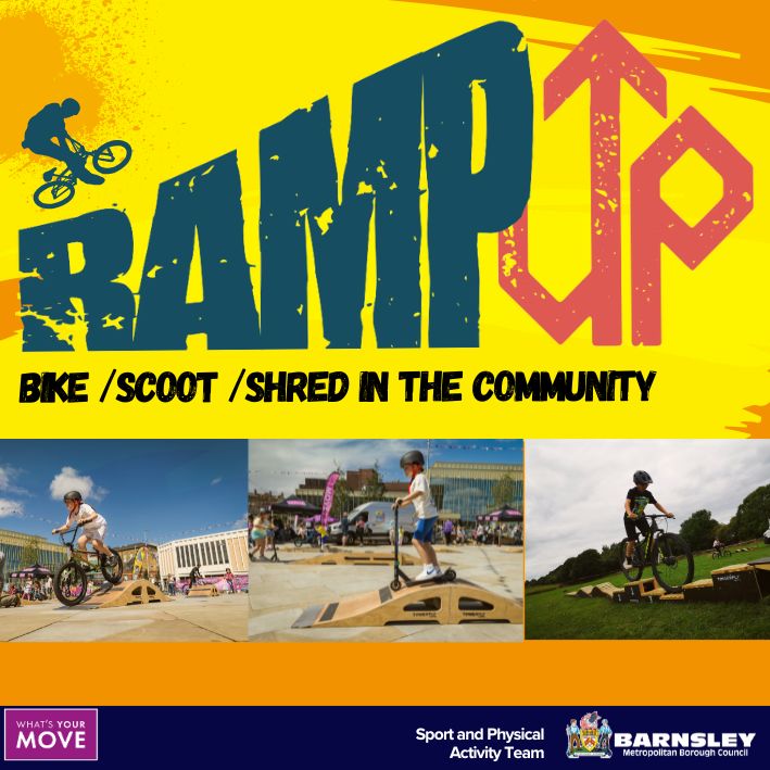 Over the summer holidays come along to RampUp, free bike and scooter sessions for children &amp; young people. The next sessions are on 23 July 10am - 12pm at Silkstone Cricket Club and 2pm-4pm in Mapplewell Park. bit.ly/3ImaatO <a href="/BarnsleyMoving/">What's Your Move Barnsley</a> <a href="/ActiveBarnsley/">Active Barnsley</a>