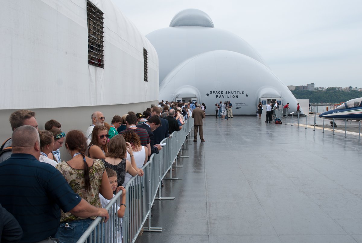 IntrepidMuseum's tweet image. On this day thirteen years ago, we opened the Space Shuttle Pavilion and welcomed Enterprise to her new home. The unveiling featured notable guests including former NASA Administrator Charles Bolden and Apollo 13 astronaut Fred Haise.
The Pavilion continues to inspire curiosity…