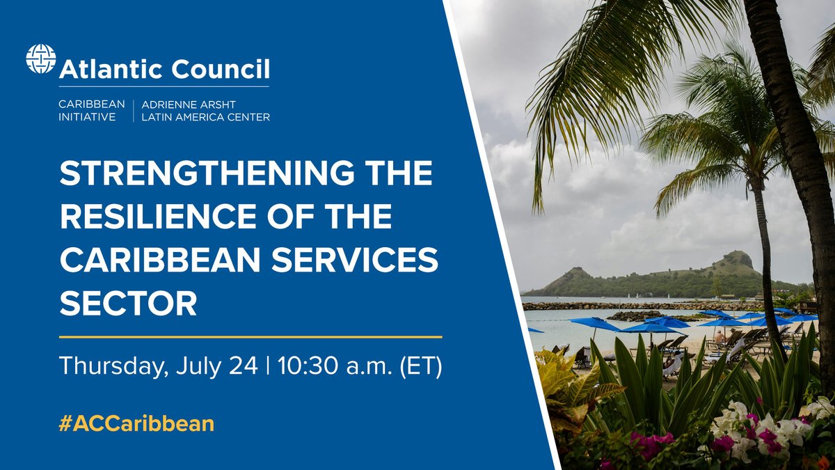 ACLatAm's tweet image. EVENT | Watch online on July 24 at 10:30 a.m. ET.
Tourism, outsourcing, and telecom are powering Caribbean growth. Hear from top leaders: Balan Nair (@libertylatam), Juan Trescastro (@VirginVoyages), @monicalypt (WorldBank), Lisa Agard (@CANTO_ICT), @BrettPerlmutter (ex-@Google…