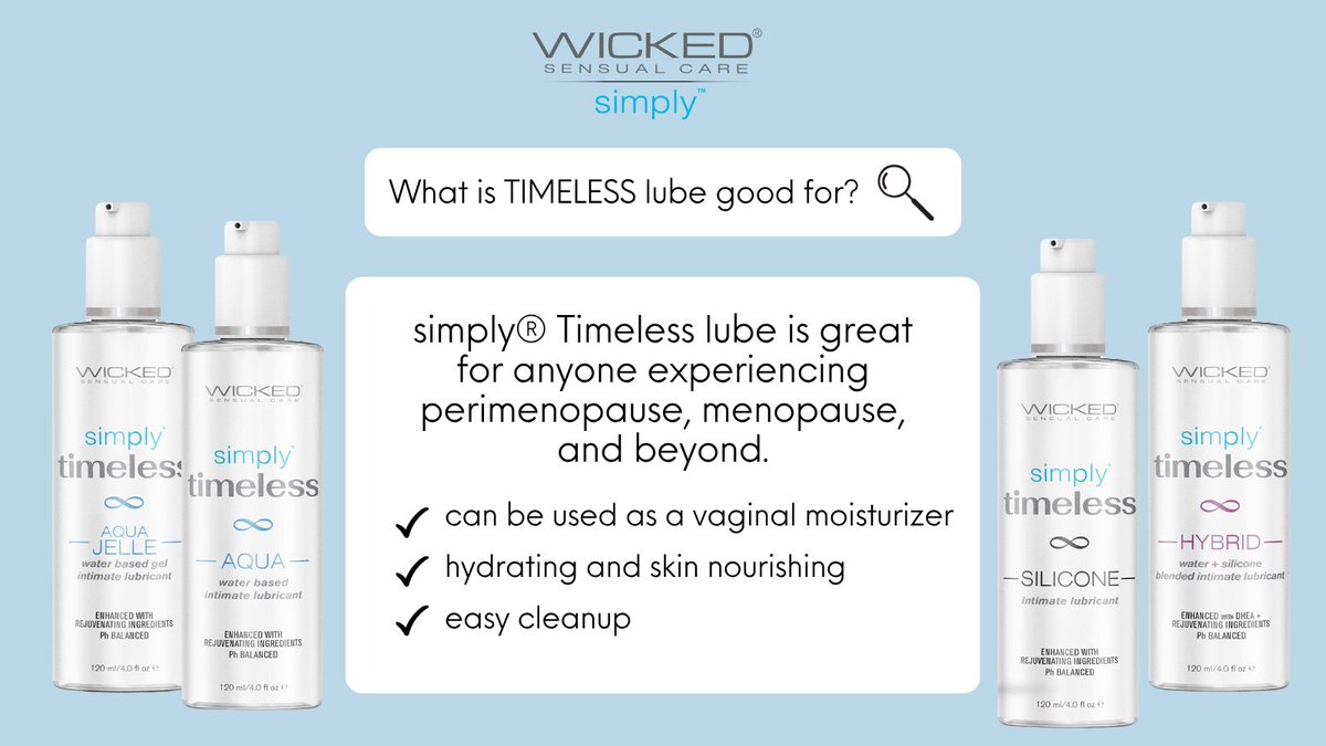 Hot flashes? Mood swings? Vanishing libido? Yep, perimenopause is wild, but you’re not broken.
simply® Timeless is here to keep pleasure on the table. WickedSensualCare.com/product-catego…
#WickedSensualCare #Perimenopause