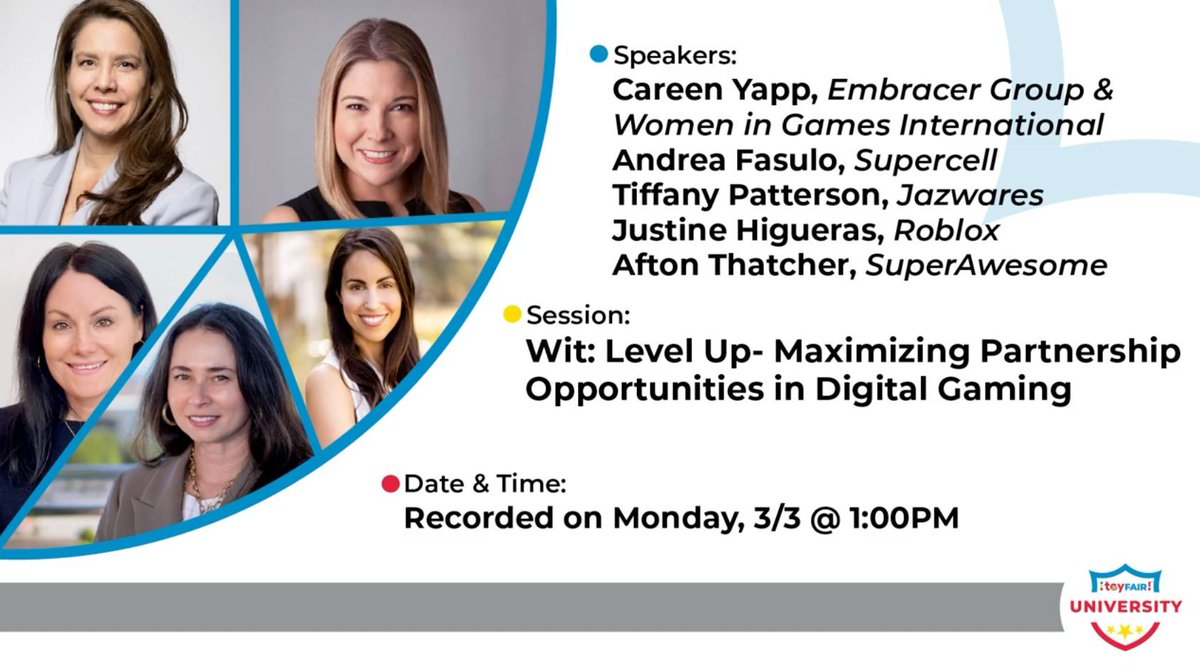 Power up your partnerships and explore opportunities &amp; tips on the evolving world of digital gaming and consumer products with @womenintoys: youtu.be/iL3Qd-rojoQ 

#toyfairlife #toyfairuniversity
