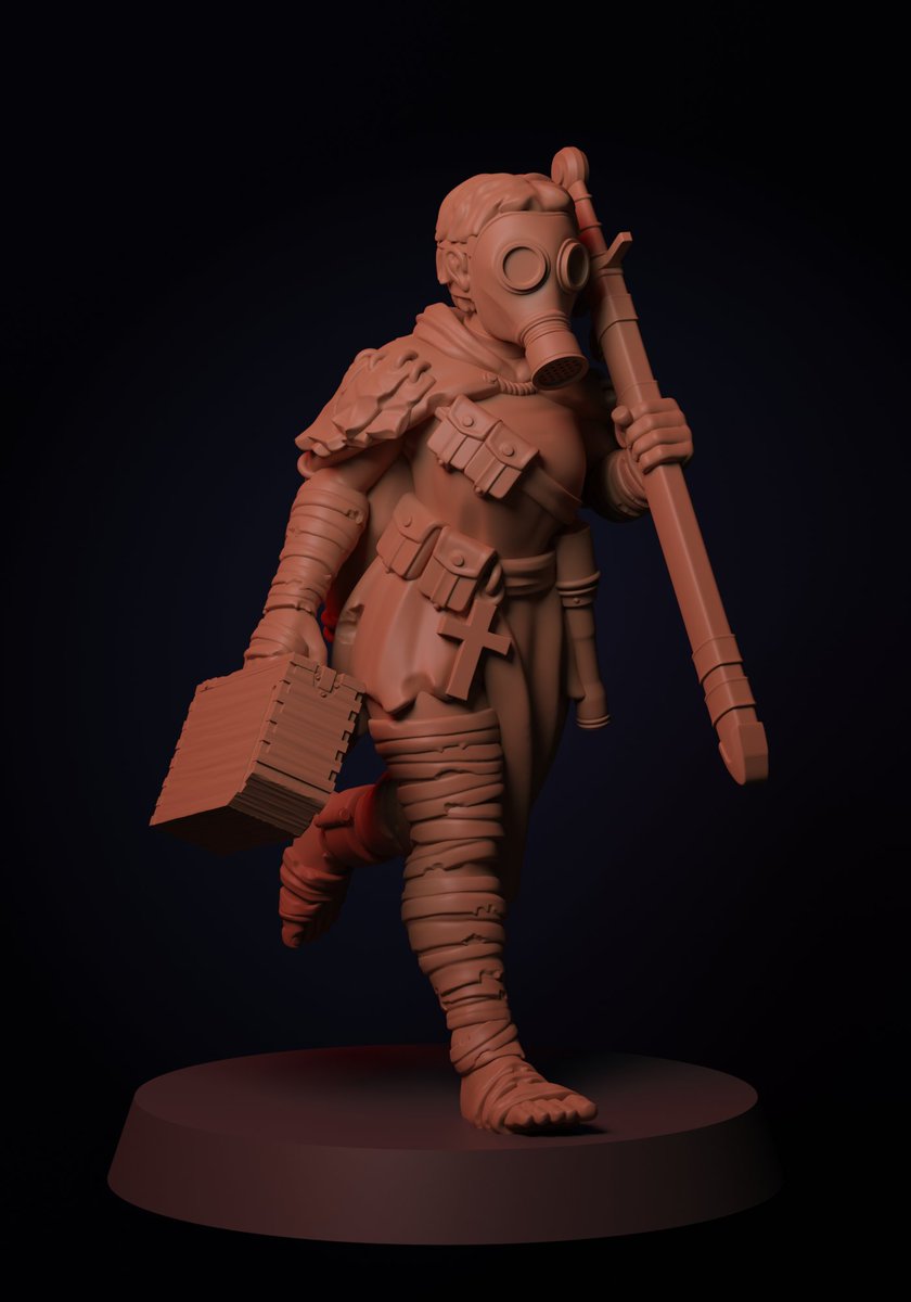 Chepac_3d's tweet image. &quot;Servants of Silence - Squire&quot; . Another servant finished! Just a few more renders and it’ll be ready to upload to the store in the next few days. 
Have a great day!&quot;😉
 
#blender #3dart #miniatures #tabletopwargaming #wargaming #trenchcrusade #3dmodeling #3Dprinting