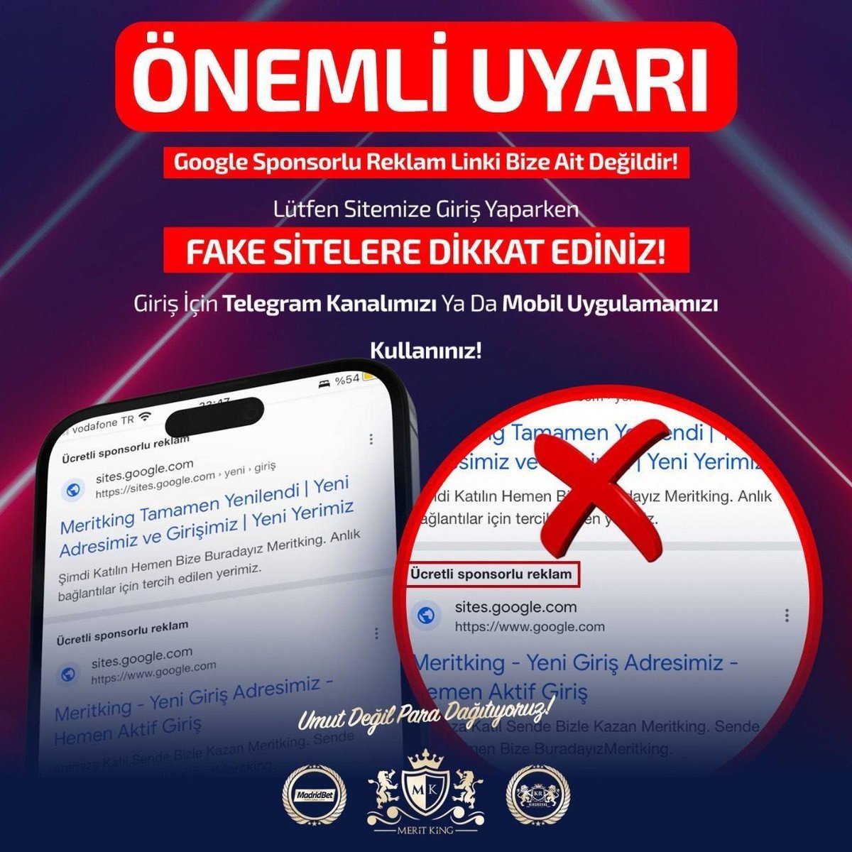 ⚠️ ÖNEMLİ DUYURU ⚠️ 

Google Sponsorlu Reklam Linkleri Bize Ait Değildir⛔️
LÜTFEN FAKE SİTELERE DİKKAT EDİNİZ
✔️Giriş İçin Mobil Uygulamamızı veya Telegram Linkimizi Kullanınız!
🎰 Detaylar: t.ly/meritkingtt
#Meritking  #yks2025 #yks25 #casibom #sekabet #marsbahis #matbet